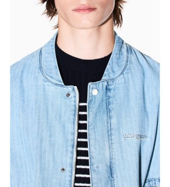 A|X Armani Exchange Casaco de ganga de algod�o stretch azul