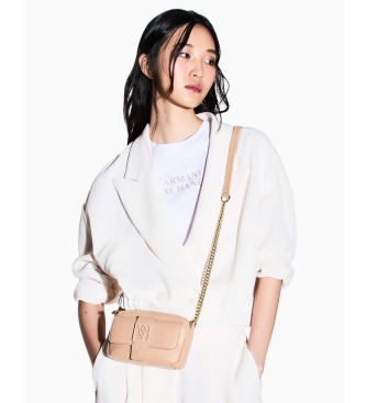 A|X Armani Exchange Mini sac � bandouli�re avec logo beige
