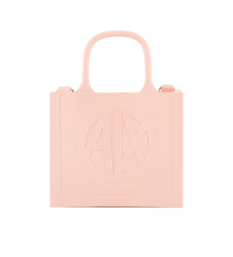 Armani Exchange Różowa torba Milky Bag z wytłoczonym logo