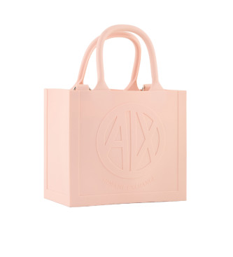Armani Exchange Roza vrečke z reliefnim logotipom Milky Bag