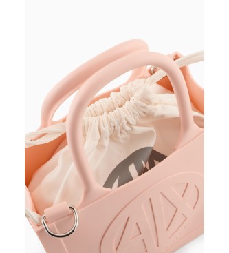 Armani Exchange Pink logo embossed Milky Bag