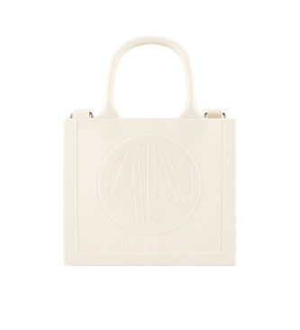 Armani Exchange Off-white mlkepose med logoprgning