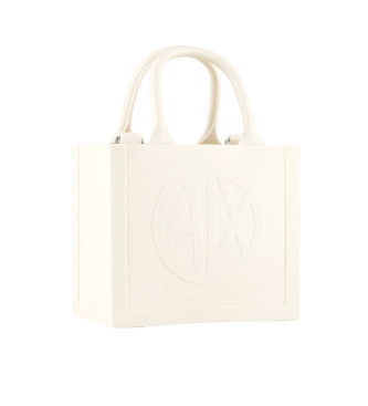 Armani Exchange Off-white Milky Bag met logo in relif