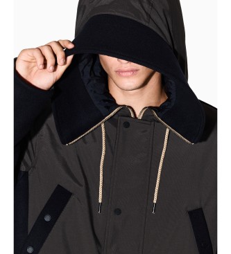 A|X Armani Exchange Oversize brown hooded parka