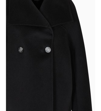 Armani Exchange Schwarzer Caban-Mantel