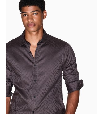 AIX Armani Exchange Camisa regular cinzenta