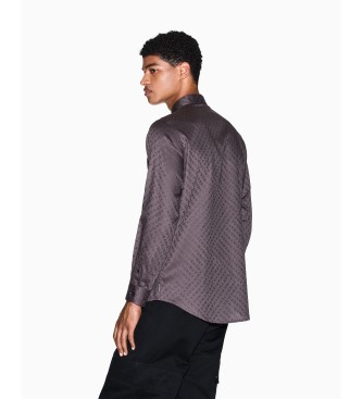 AIX Armani Exchange Camisa regular cinzenta