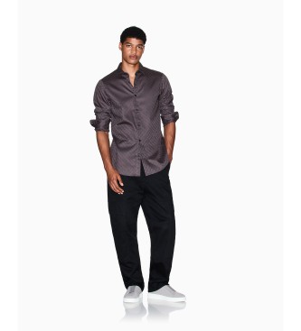 AIX Armani Exchange Camisa regular cinzenta