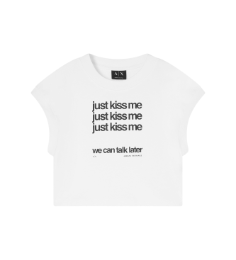 A|X Armani Exchange Przycięty T-shirt biały