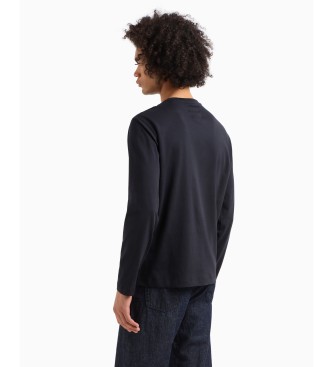Armani Exchange T-shirt a maniche lunghe blu navy