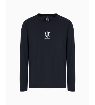Armani Exchange T-shirt a maniche lunghe blu navy