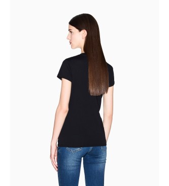 A|X Armani Exchange T-shirt met glanzend logo zwart