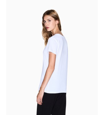 A|X Armani Exchange T-shirt Logo Glanzend wit