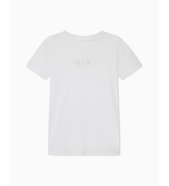 A|X Armani Exchange T-shirt Logo Glanzend wit