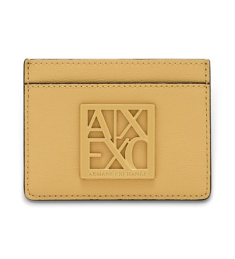 Armani Exchange Mustard logo card holder
