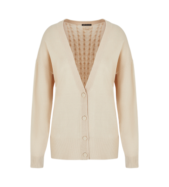 Armani Exchange Cardigan beige di lunghezza standard e vestibilit regolare