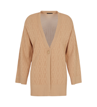 Armani Exchange V-ringad cardigan beige