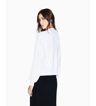 Armani Exchange Botes do casaco de malha branco