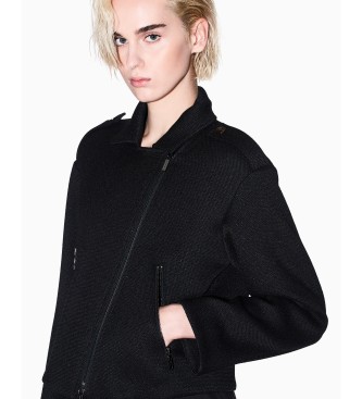 AIX Armani Exchange Bikerska jakna črna