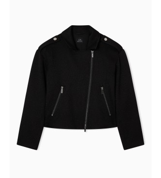 AIX Armani Exchange Bikerska jakna črna