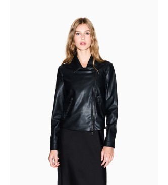 AIX Armani Exchange Jakna iz eko usnja črna