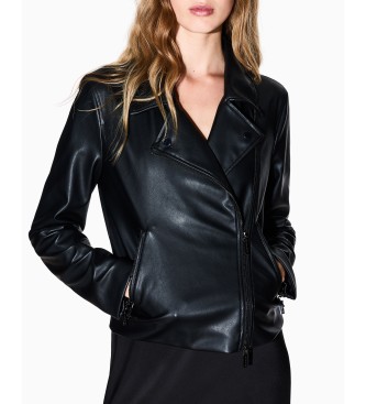 AIX Armani Exchange Jakna iz eko usnja črna