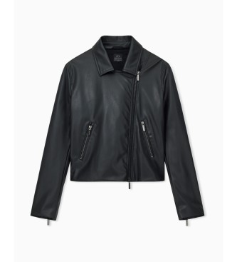 AIX Armani Exchange Jakna iz eko usnja črna