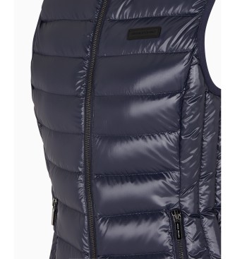 A|X Armani Exchange Gilet in piumino con trapuntatura orizzontale e collo alto blu marino