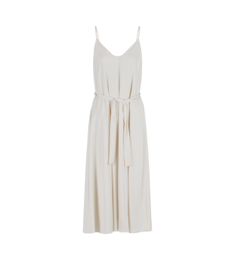 Armani Exchange White midi length V-neck slip dress with white midi length