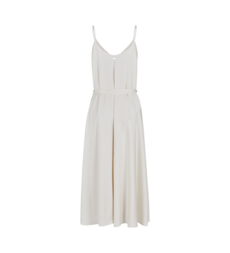 Armani Exchange Vestido branco com decote em V e comprimento midi com comprimento midi branco