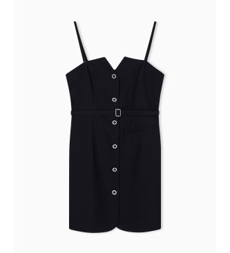 A|X Armani Exchange Mini dress with V-neckline black