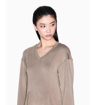 A|X Armani Exchange Mini Fit and Flare dress brown