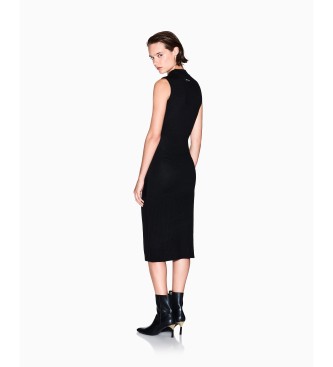 A|X Armani Exchange Robe midi en noir c�tel�