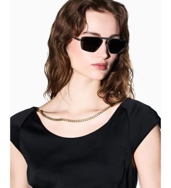 A|X Armani Exchange Vestido midi de crepé satinado negro