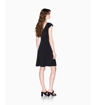 A|X Armani Exchange Vestido midi de crepé satinado negro