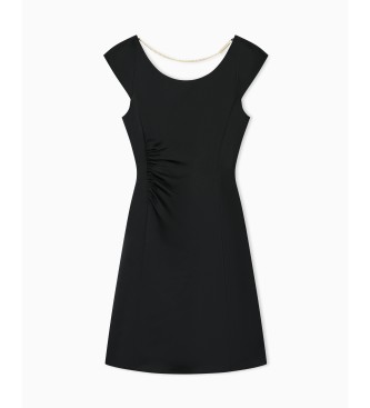 A|X Armani Exchange Vestido midi de crepé satinado negro