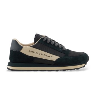 Armani Exchange Zapatillas de piel estilo running negro