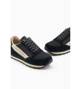 Armani Exchange Black leather running shoes