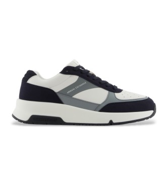 Armani Exchange Sneakers bianche con logo blu navy