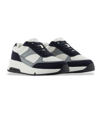 Armani Exchange Sneakers bianche con logo blu navy