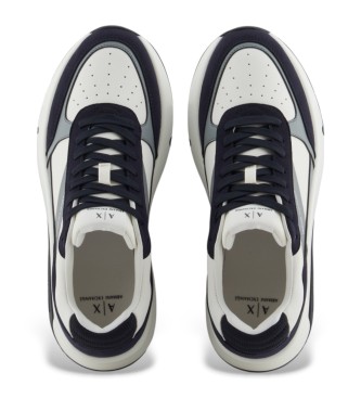 Armani Exchange Sneakers bianche con logo blu navy