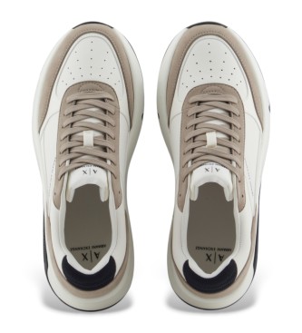 Armani Exchange Sneakers con logo bianco e beige