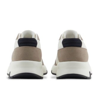 Armani Exchange Sneakers con logo bianco e beige