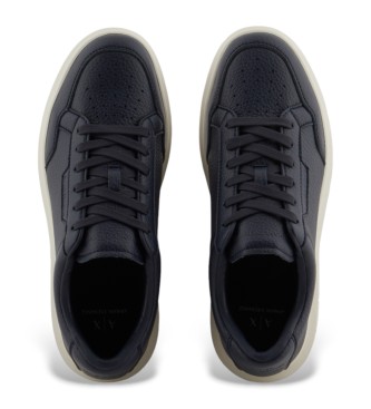 Armani Exchange Trainers logo navy