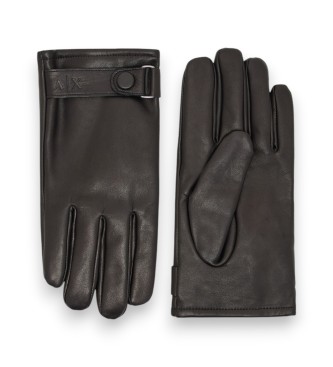 A|X Armani Exchange Black leather gloves