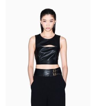 A|X Armani Exchange Black crop top