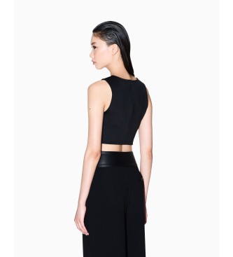 A|X Armani Exchange Black crop top