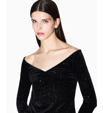 A|X Armani Exchange T-shirt noir brillant