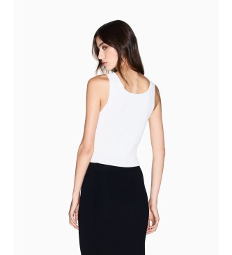 AIX Armani Exchange White ribbed top