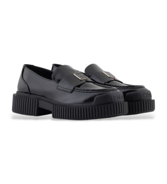 AIX Armani Exchange Čevlji Loafer črne barve